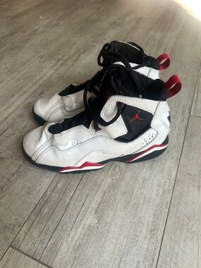 Jordan Kids White Black Red High-Top Sneakers